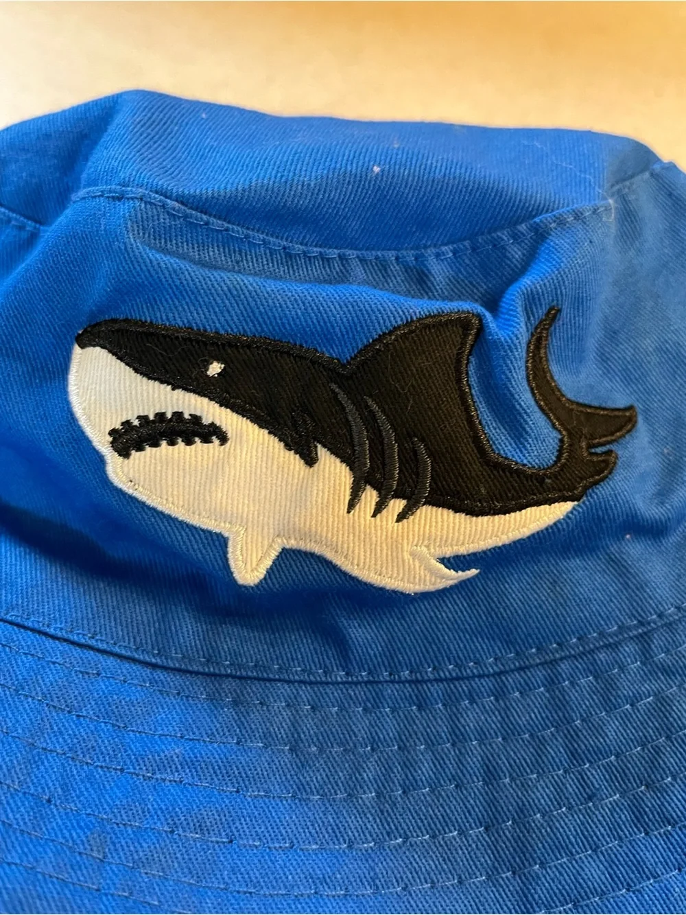 Toffee Apple Blue Bucket Hat with Shark Patch